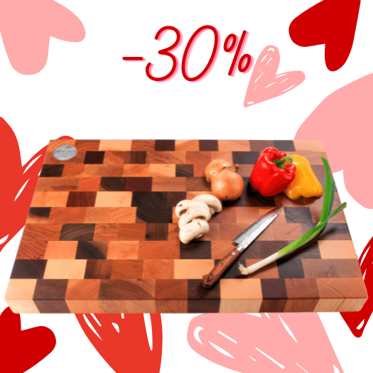 Mixed wood cutting board (end-grain)