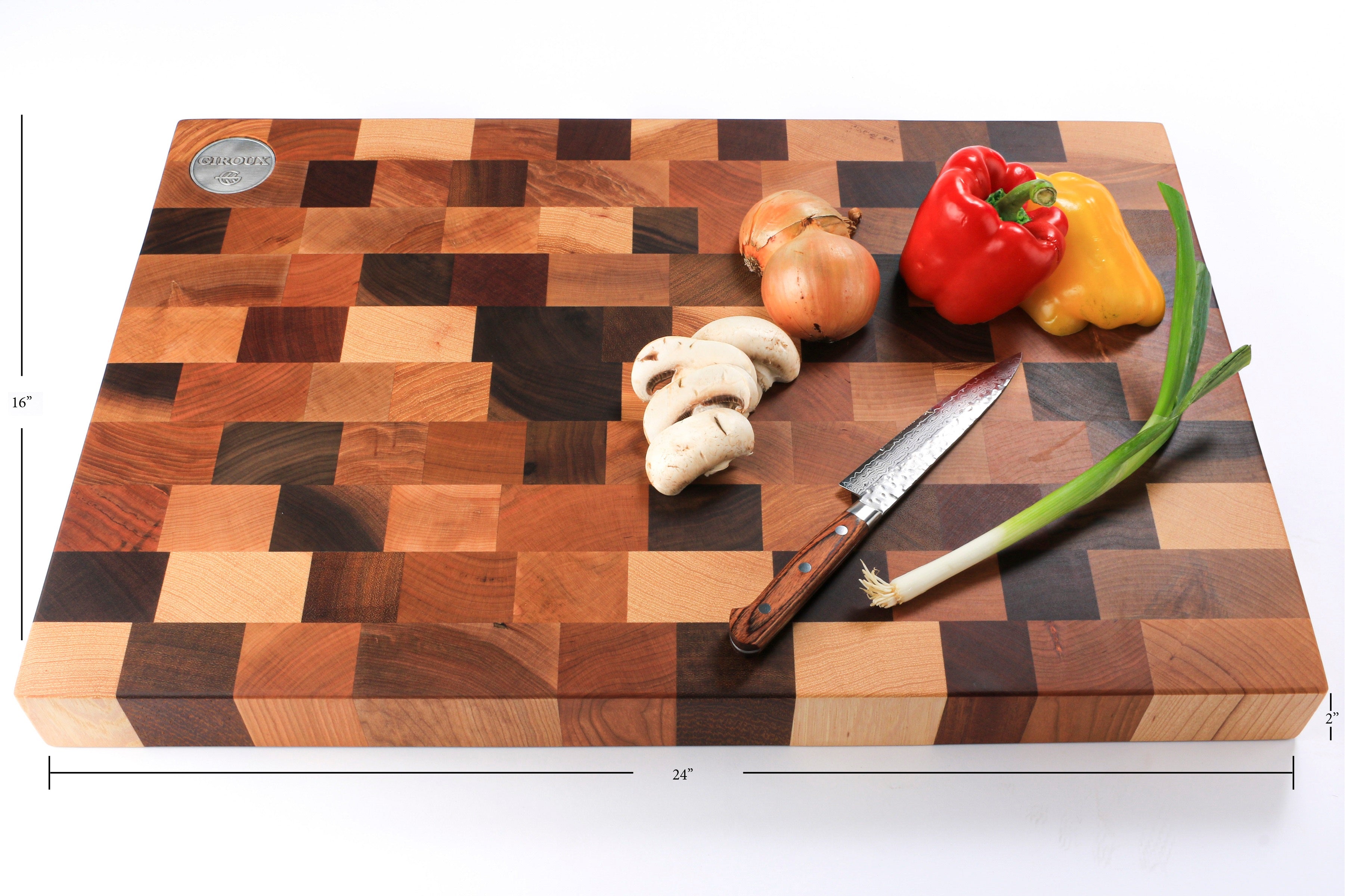 Mixed wood cutting board (end-grain)